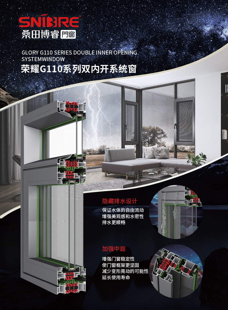 荣耀G110系列双内开系统窗