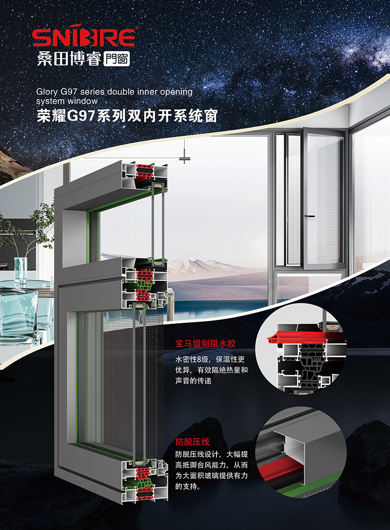 荣耀G97系列双内开系统窗